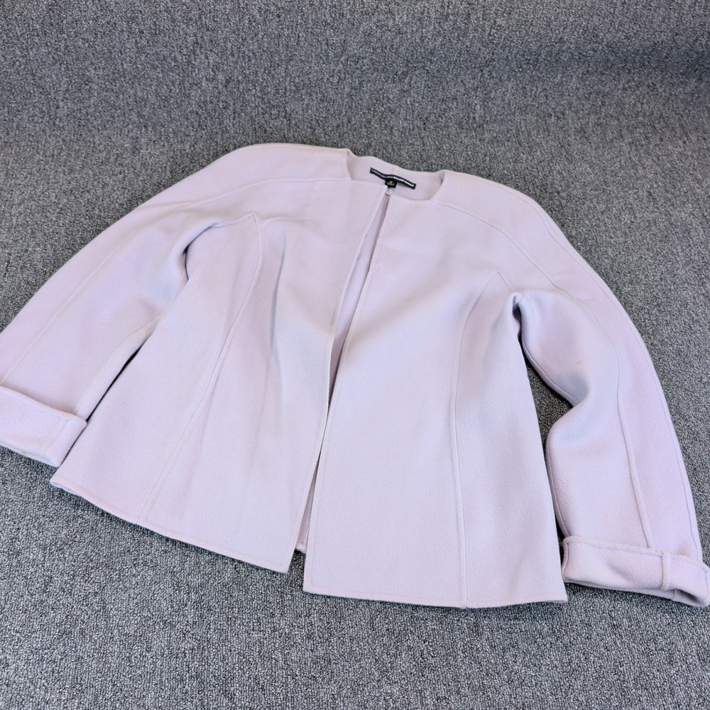 Linda Allard Ellen Tracy Womens Jacket 12 Purple 100% Wool VTG Open Front Coat — photo 2